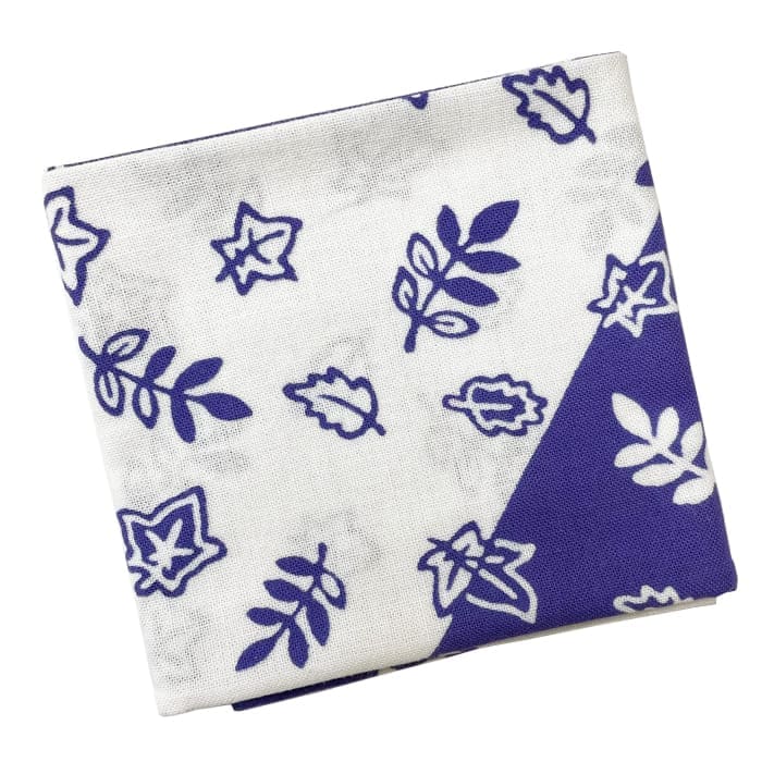 手ぬぐいハンカチ 「葉っぱ（紫）」
