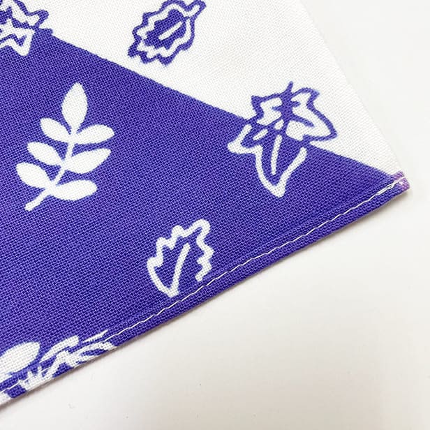 手ぬぐいハンカチ 「葉っぱ（紫）」