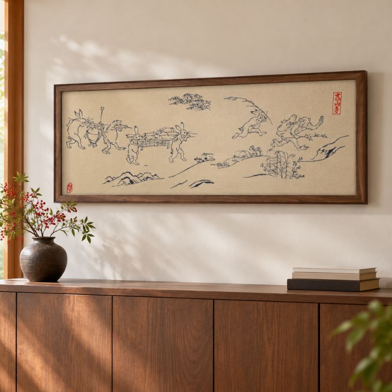 手ぬぐい 「鳥獣戯画」