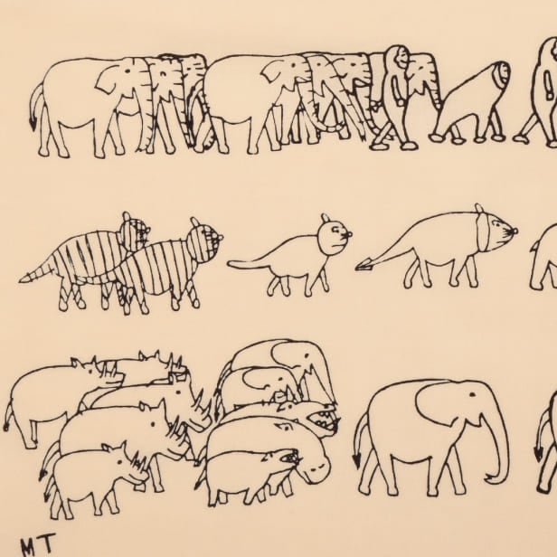 手ぬぐい 「動物の行進」