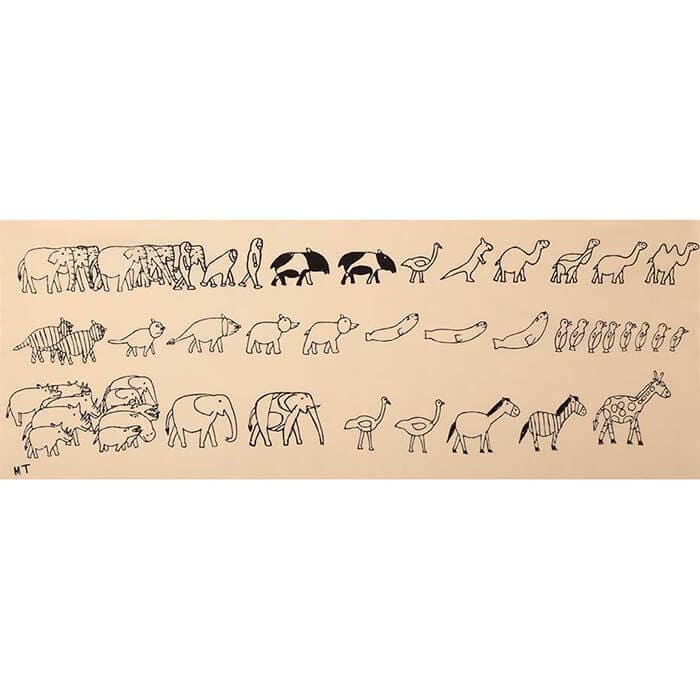 手ぬぐい 「動物の行進」