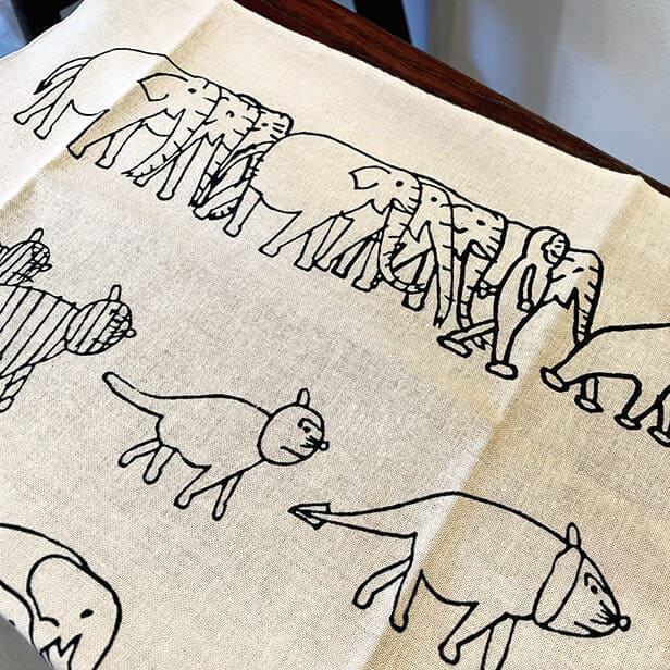 手ぬぐい 「動物の行進」