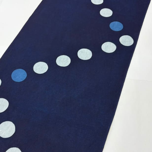 【阿波徳島】 藍染め手ぬぐい「丸つなぎ」