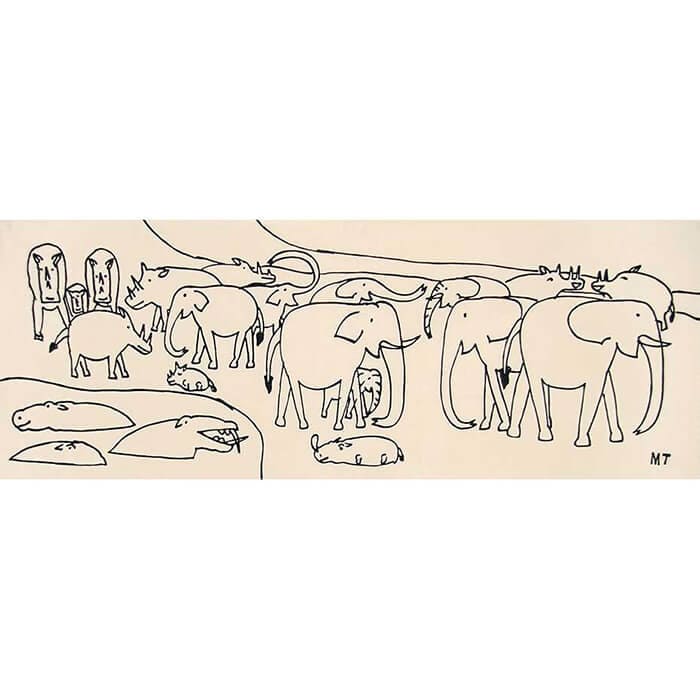 手ぬぐい 「ゾウ」