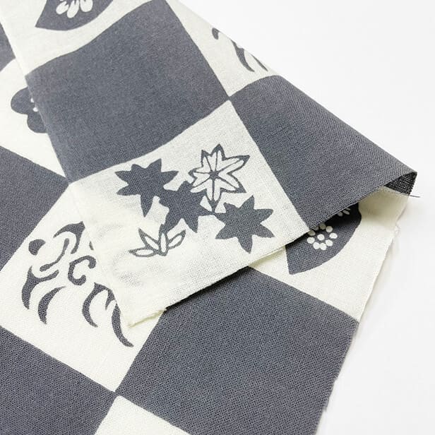 手ぬぐい 「隈取市松(グレー)」