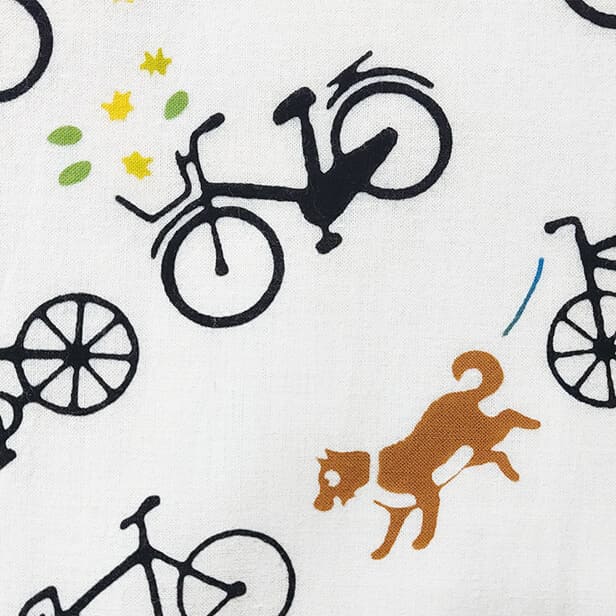 手ぬぐいハンカチ 「自転車で」