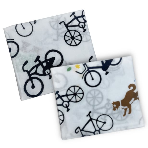 手ぬぐいハンカチ 「自転車で」
