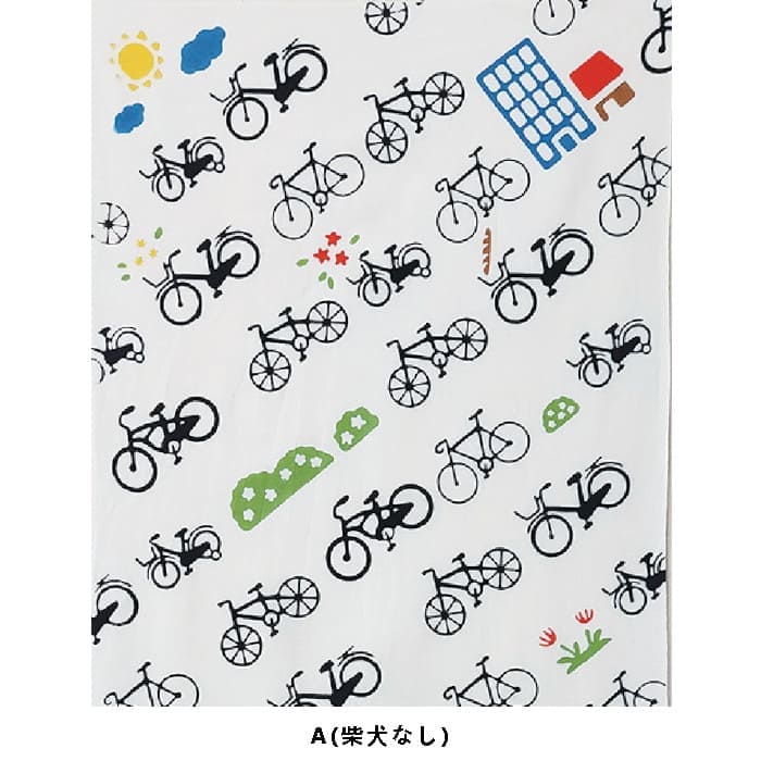 手ぬぐいハンカチ 「自転車で」