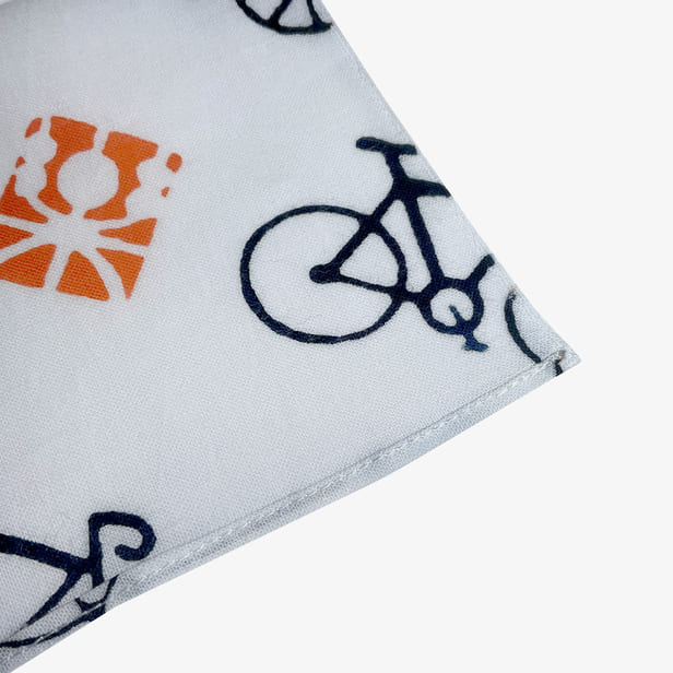手ぬぐいハンカチ 「自転車で」