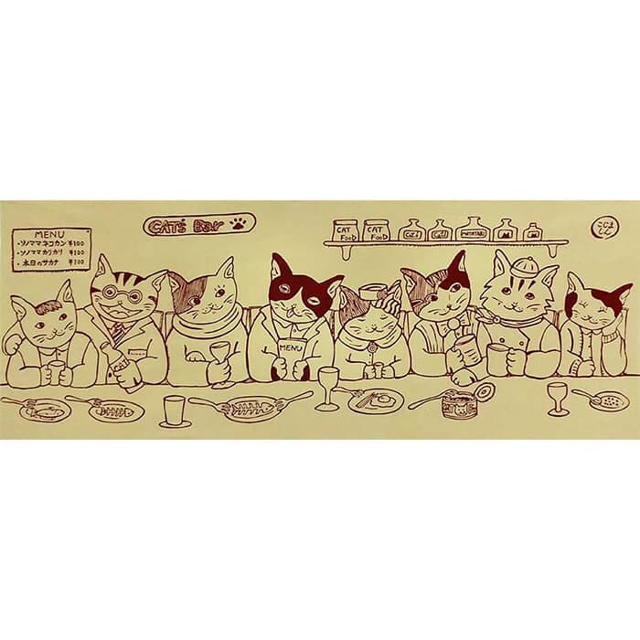 手ぬぐい「CAT's bar」