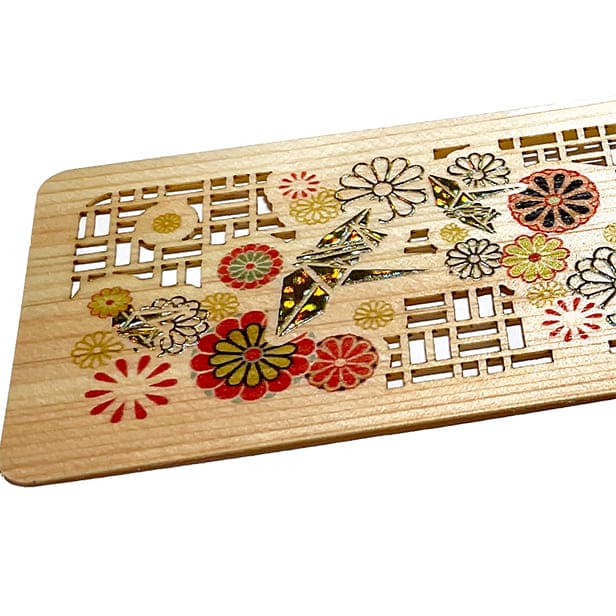 木のしおり（箔押し）「折鶴」