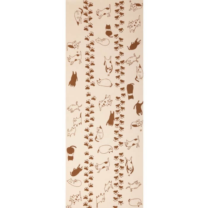 手ぬぐい「ネコと足あと」