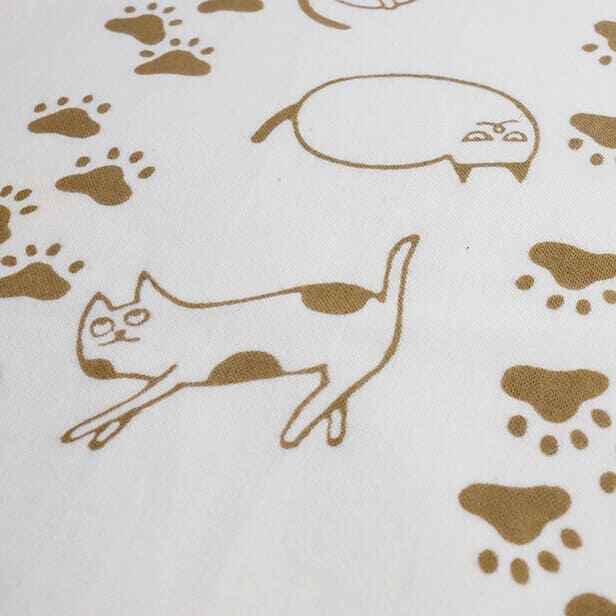 手ぬぐい「ネコと足あと」