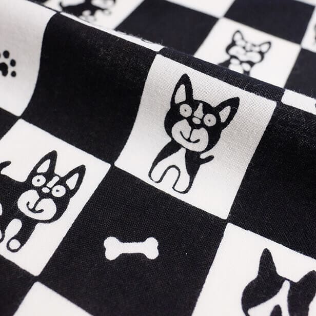 手ぬぐいハンカチ 「イヌ市松」