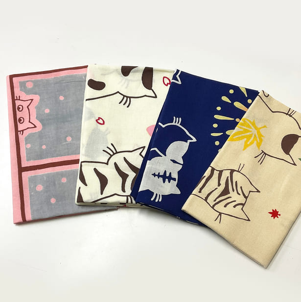 手ぬぐい 「ネコ紅葉」