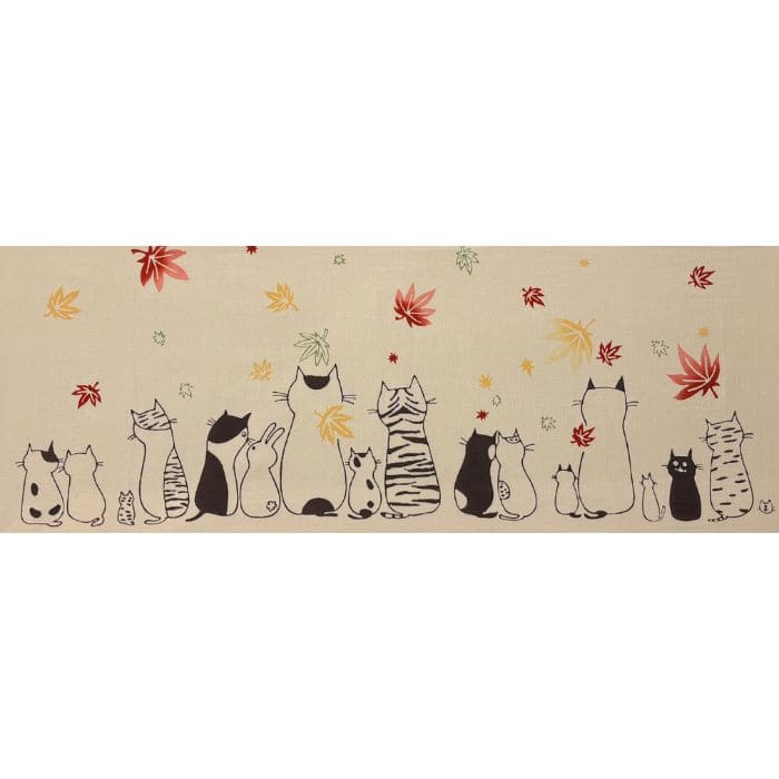 手ぬぐい 「ネコ紅葉」