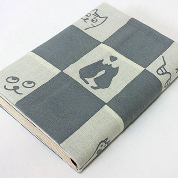 手ぬぐい 「ネコ市松（グレー）」