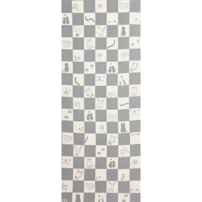 手ぬぐい 「ネコ市松（グレー）」