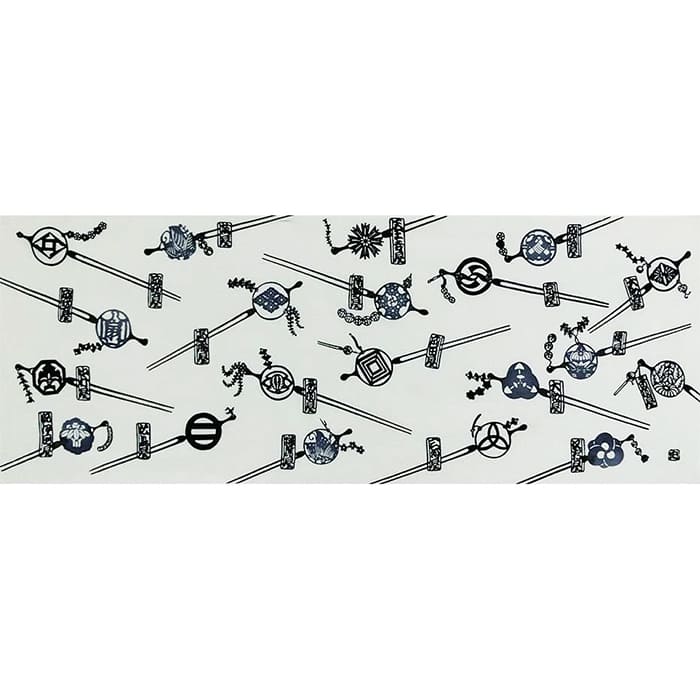 手ぬぐい 「かんざしづくし（黒）」