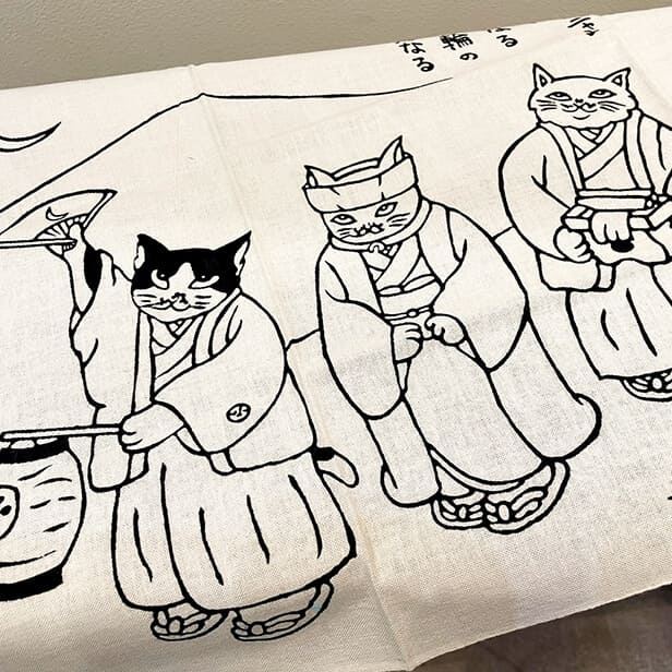 手ぬぐい 「猫の嫁入り」
