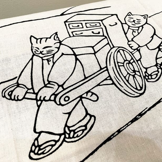 手ぬぐい 「猫の嫁入り」