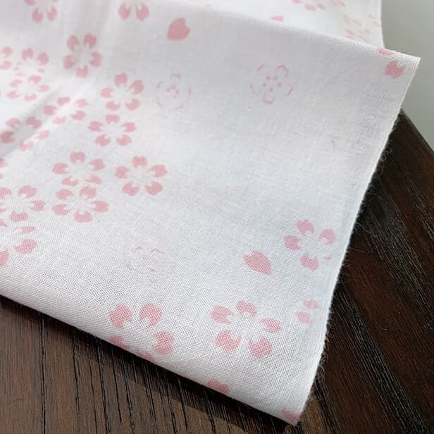 手ぬぐいハンカチ 「さくら花（桜色）」
