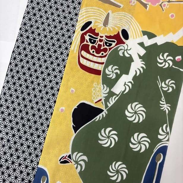 手ぬぐい「麻の葉（黒）」