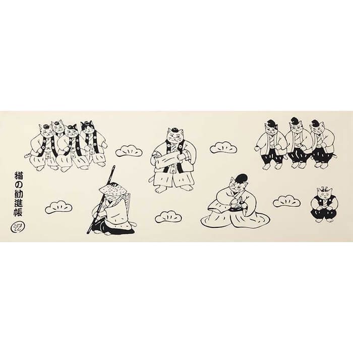 手ぬぐい 「猫の勧進帳」