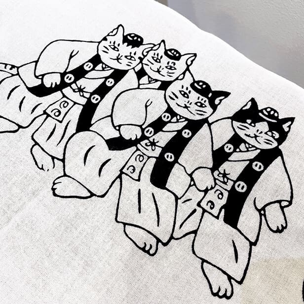手ぬぐい 「猫の勧進帳」