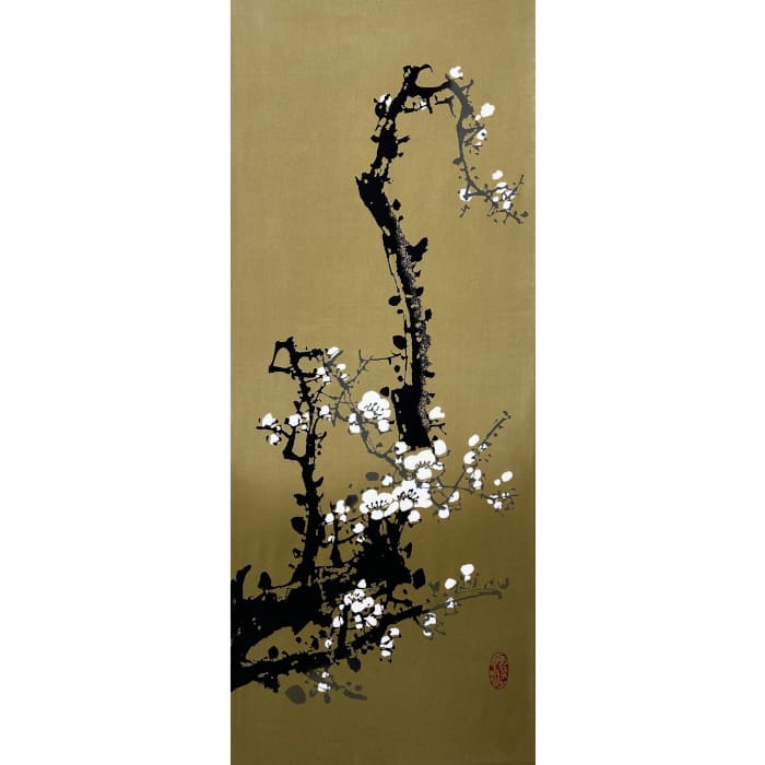 手ぬぐい 「白梅図」