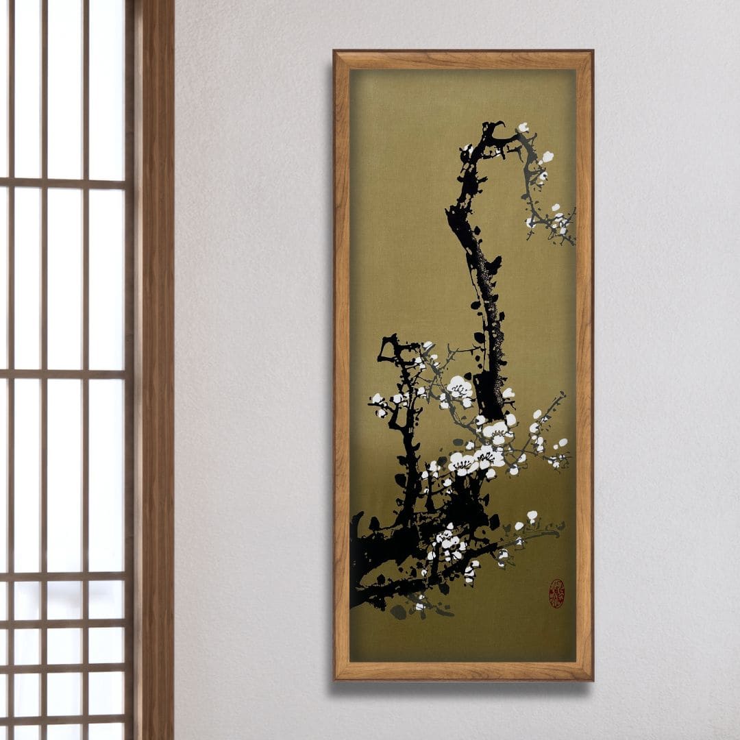 手ぬぐい 「白梅図」