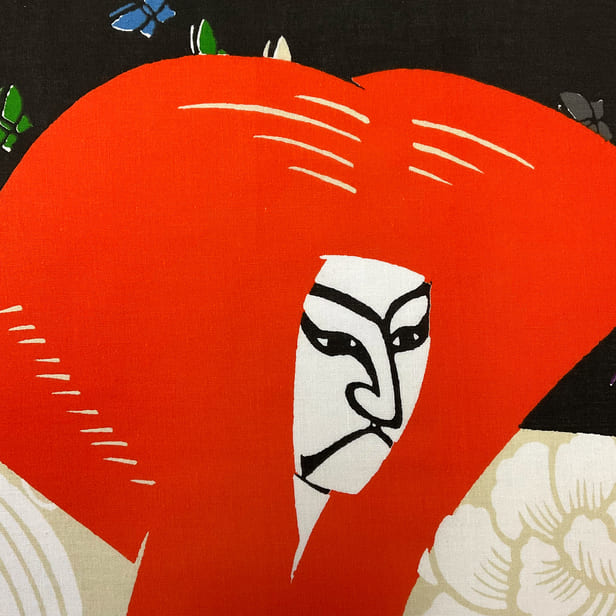 捺染手ぬぐい「連獅子（胡蝶）」｜麻布十番麻の葉オンラインショップ