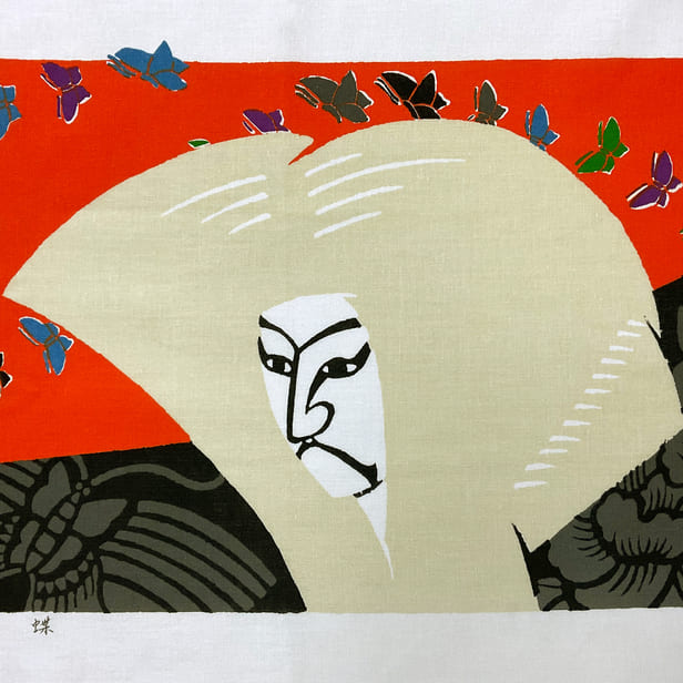 捺染手ぬぐい「連獅子（胡蝶）」｜麻布十番麻の葉オンラインショップ