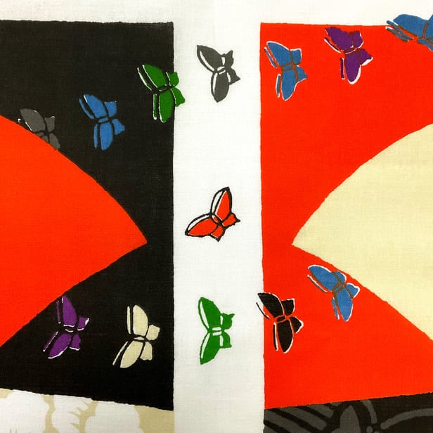 捺染手ぬぐい「連獅子（胡蝶）」