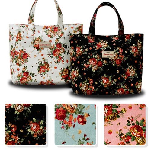 Flower Linen Bag �ե����� ��ǥ������ȥåȥХå�
