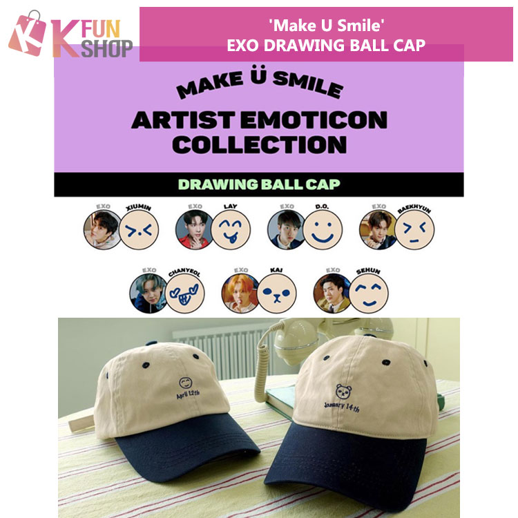 ��ͽ���EXO DRAWING BALL CAP_'Make U Smile' Official MD��SMTOWN&STORE��