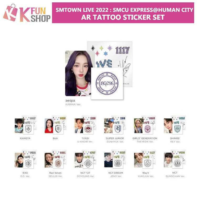 ͽAR TATTOO STICKER SET_SMTOWN LIVE 2022 : SMCU EXPRESS @ HUMAN CITY OFFICIAL MD