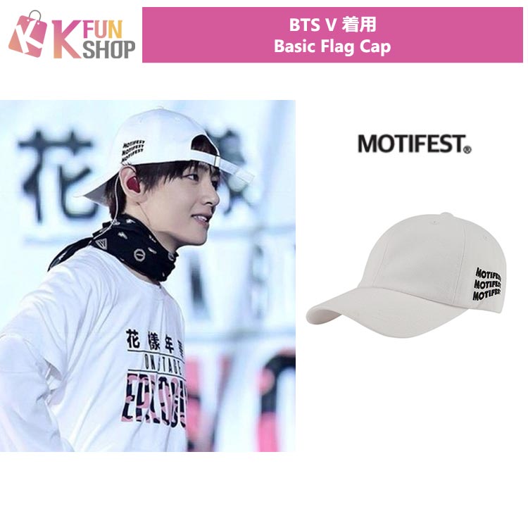 ������̵����BTS V ���� Basic Flag Cap White��MOTIFEST��