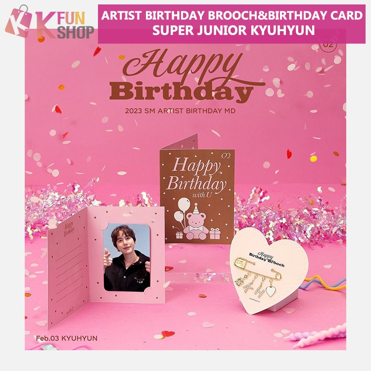 ͽSUPER JUNIOR KYUHYUN_BIRTHDAY BROOCH&BIRTHDAY CARD MD