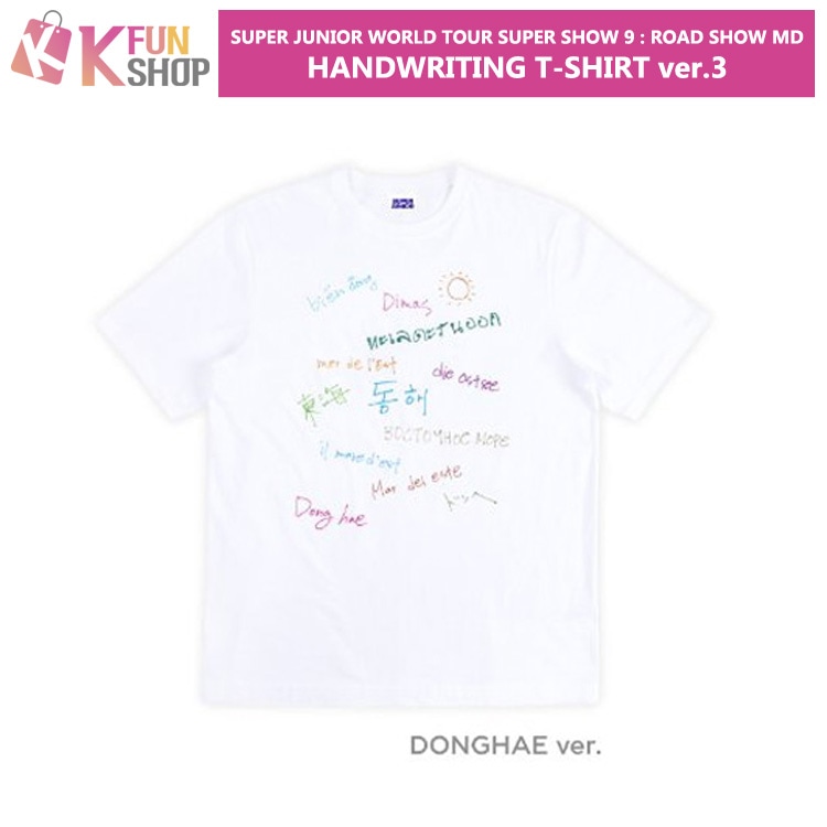 ͽSUPER JUNIOR HANDWRITING T-SHIRT Ver.3_SUPER JUNIOR WORLD TOUR - SUPER SHOW 9 : ROAD_SHOW OFFICIAL MD