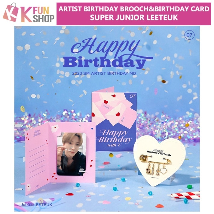 ͽSUPER JUNIOR LEETEUK_BIRTHDAY BROOCH&BIRTHDAY CARD MD