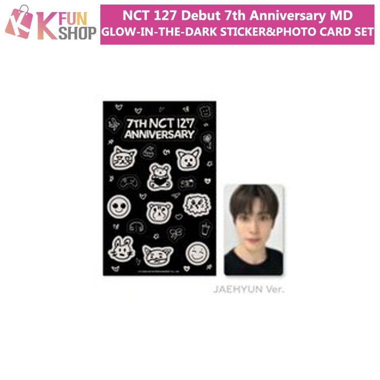 ͽ/̵NCT 127 GLOW-IN-THE-DARK STICKER&PHOTO CARD SET_NCT 127 Debut 7th Anniversary MD