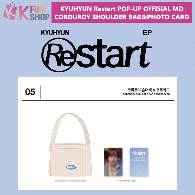 ͽ/̵ [] KYUHYUN CORDUROY SHOULDER BAG&PHOTO CARD_KYUHYUN POP-UP STORE OFFICIAL MD