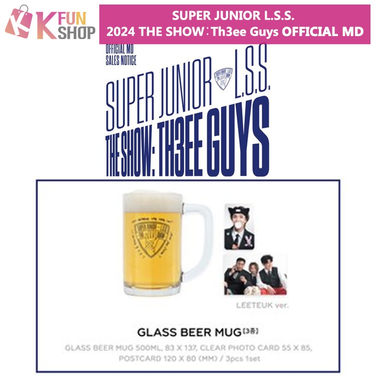 ͽ/̵SUPER JUNIOR L.S.S. GLASS BEER MUG_SUPER JUNIOR L.S.S. 2024 THE SHOWTh3ee Guys OFFICIAL MD