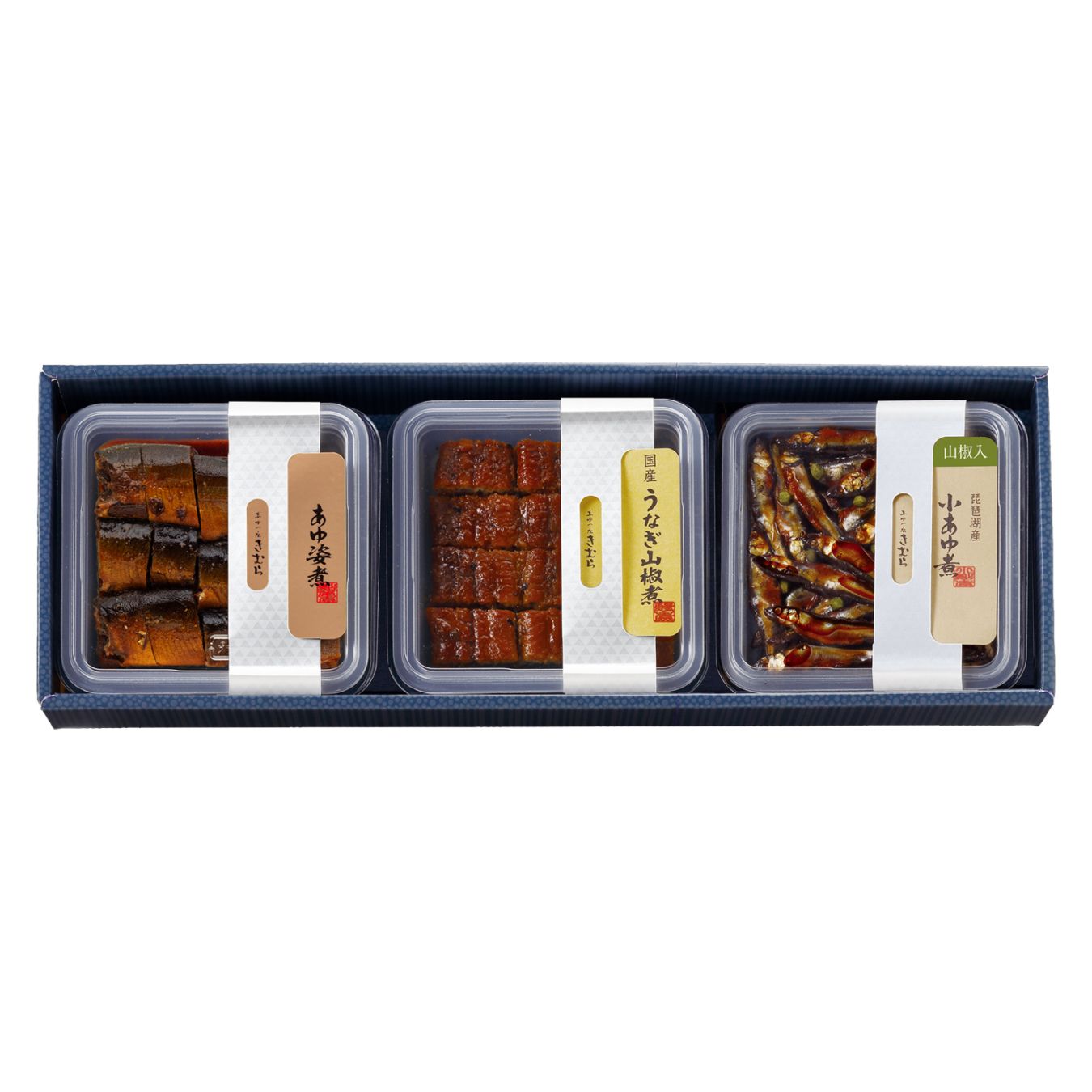 山椒入小あゆ煮・うなぎ山椒煮・あゆの姿煮切身 詰合せ 25302