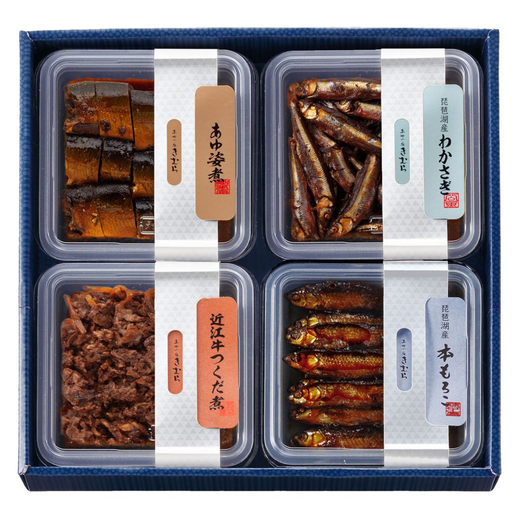 わかさぎ・本もろこ・あゆの姿煮切身・近江牛つくだ煮 詰合せ 25401