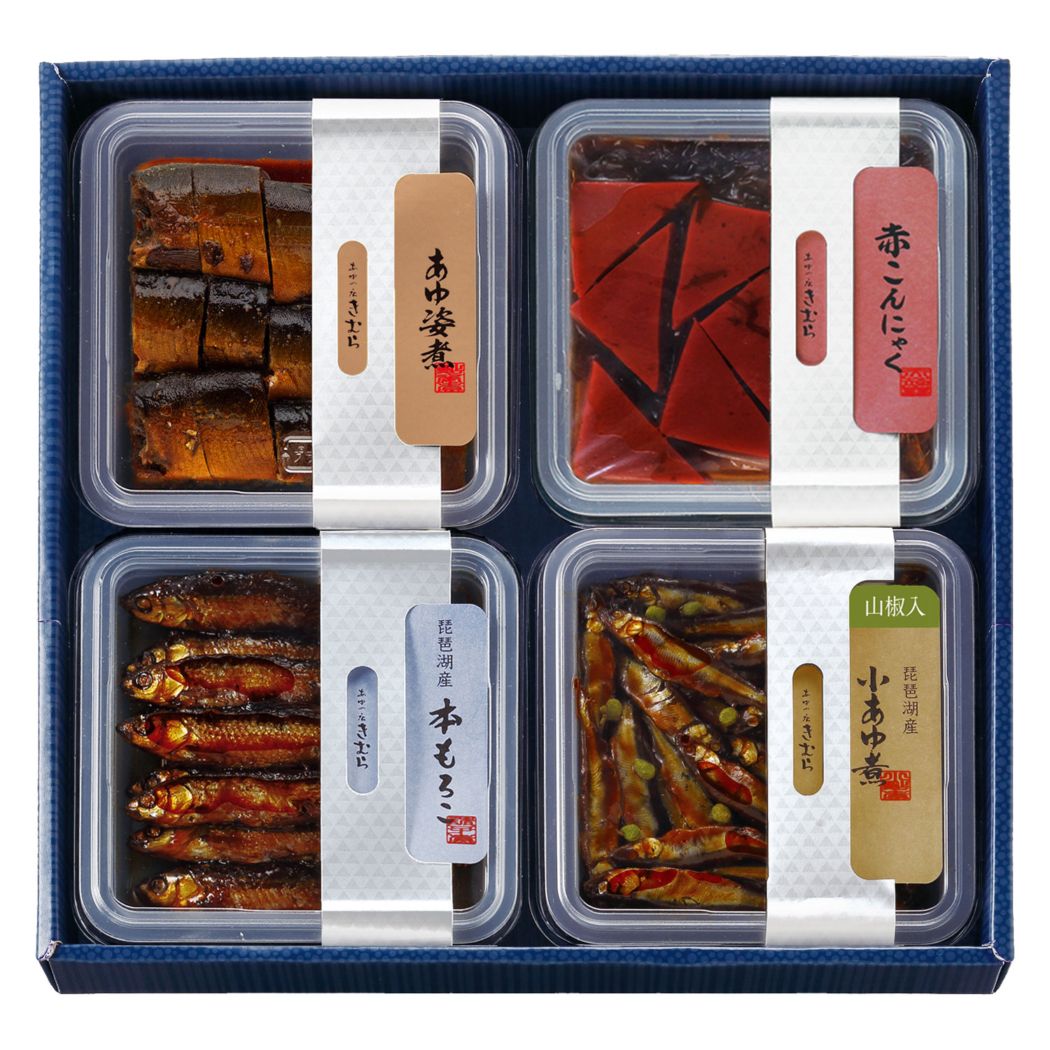 赤こんにゃく・山椒入小あゆ煮・あゆの姿煮切身・本もろこ 詰合せ 25402
