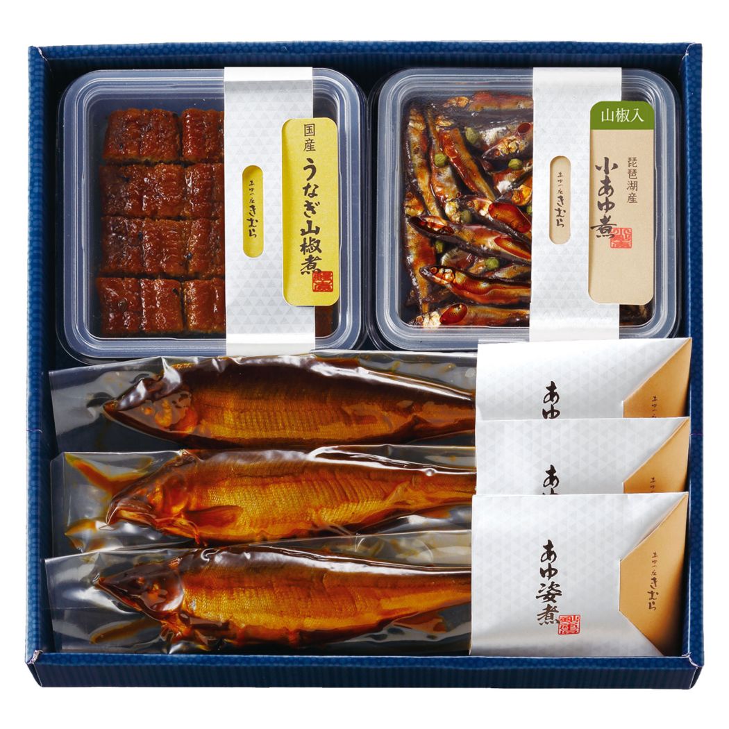 山椒入小あゆ煮・うなぎ山椒煮・あゆの姿煮 詰合せ 25A02