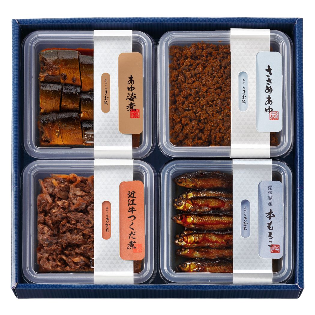 ささめあゆ・本もろこ・あゆの姿煮切身・近江牛つくだ煮 詰合せ 26401