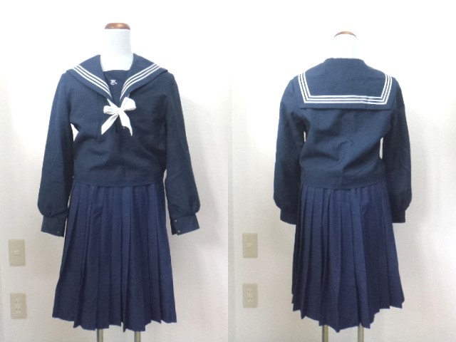 f67/愛知県立高蔵寺高等学校■冬服上下 セーラー服160A/og0291【12QYY】